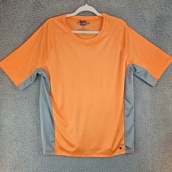Beach Bros Men's Orange & Gray Pull Over Shirt Sz XL Surfing Swimming Biking - Picture 2 of 10